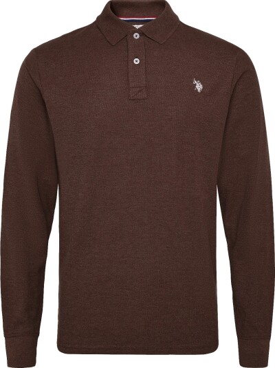 U.S. Polo Assn. Uspa Polo Ls Brett Men - CHESTNUT MELANGE - S