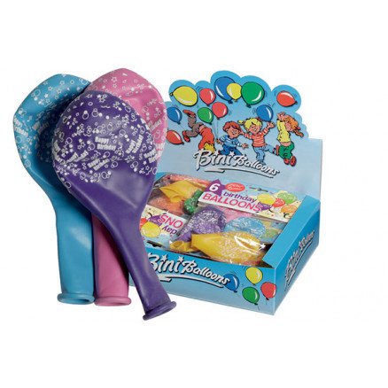 Bini Balloons Bini Balloons Ballonger Happy Birthday Ass farger Ø29cm 6 stk