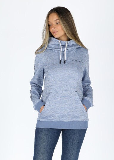 Swedemount Training Logo Hood W Lt Blue Melange/Navy Melange 36 Hoodies