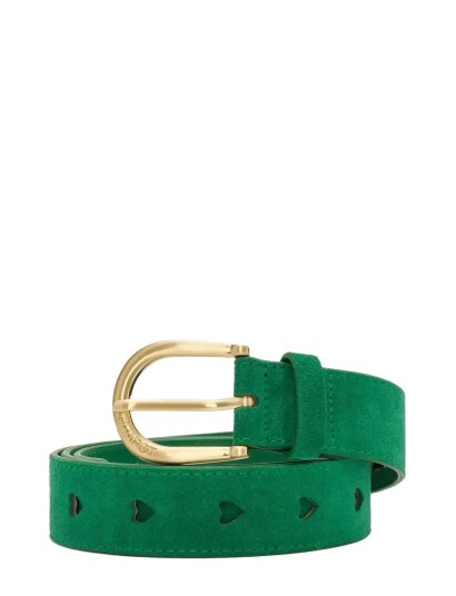 Fabienne Chapot Cut It Out Heart Belt Suede   Green   75