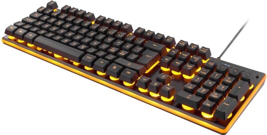 Deltaco DK210 Gaming Tastatur med Ensfarget Oransje Belysning Nordisk Layout