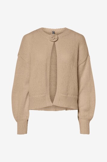 Pieces Kardigan pcJelena LS O neck Knit Cardigan BC Grå
