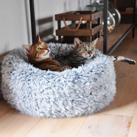 Rosewood Rund Fluffy Hundeseng/Katteseng Grå L Rosewood Rund Fluffy Hundeseng/Katteseng Grå L