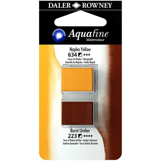 Aquafine Aquarelle Half pan Duo Naples Yellow/Burnt Umber