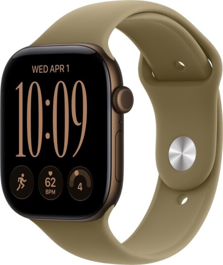 Apple Watch Series 12 46mm CEL (mørk bronse aluminium/oliven Sport Band) M/L Apple Watch Series 12 46mm CEL (mørk bronse aluminium/oliven Sport Band) M/L