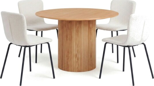 Kopparbo spisegruppe rund 110 cm eik med 4 Katy spisestoler Eik Kopparbo spisegruppe rund 110 cm eik med 4 Katy spisestoler Eik