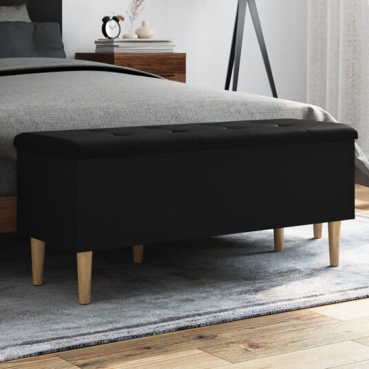 Oppbevaringsbenk svart 102x42x46 cm konstruert tre 8721012162860