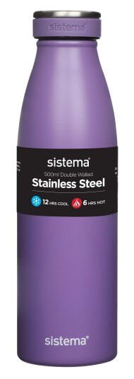 Drikkeflaske stål 500 ml lilla