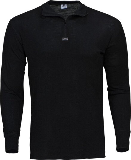 Dovre Langermet t skjorte 'Half Zip' 100% merino ull Svart
