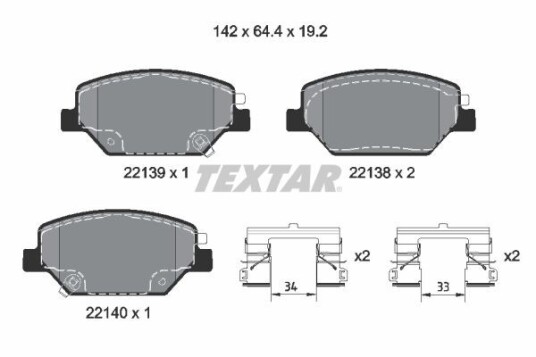 Bremseklosser TEXTAR 2213901