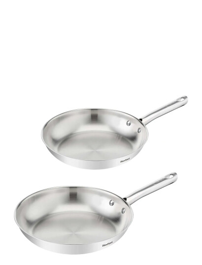 Tefal Duetto On Fry Pan 2 Pcs. Set (Fp 24+28 Cm), Uncoated - Silver - Ø24+28CM