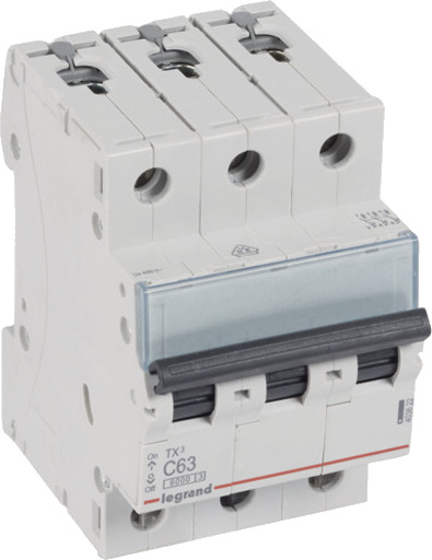 Legrand TX³ MCB automatsikring C63 3P 3M 6/6kA