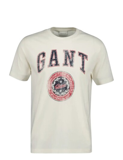 GANT Graphic Ss T Shirt CreaM