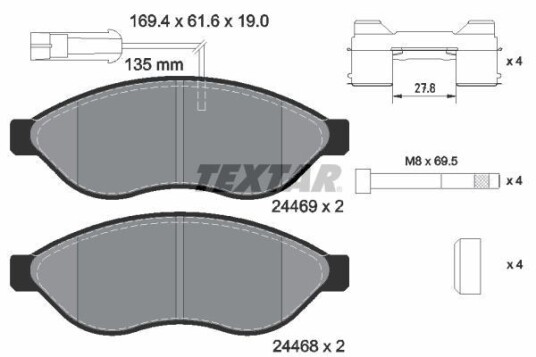 Bremseklosser TEXTAR 2446901 Bremseklosser TEXTAR 2446901