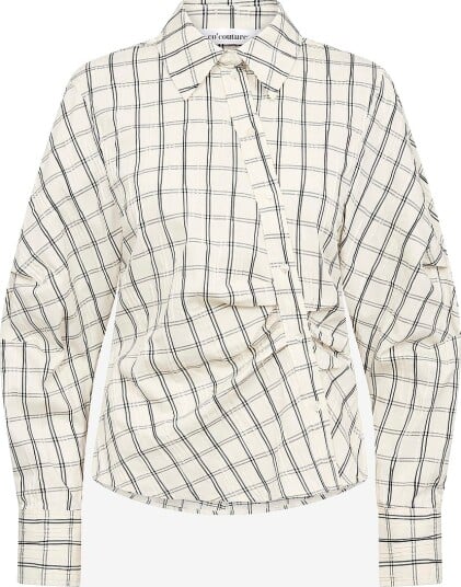 co’couture Skjorte BisoCC Asym Check Shirt Natur
