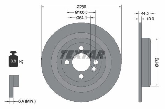 Bremseskive TEXTAR 92234003 Bremseskive TEXTAR 92234003