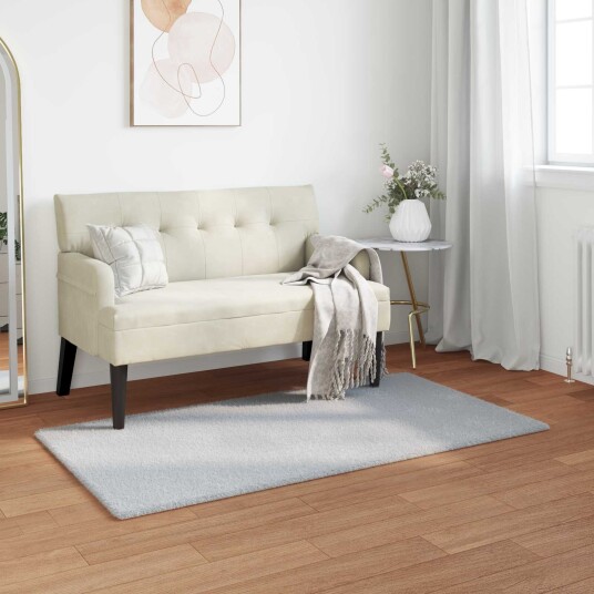 Kunstpels Kanin Teppe Olite Grå 80 x 150 cm Polyester