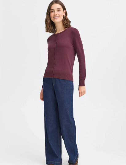 Fransa Frzubasic 60 Cardigan - Burgundy - XS