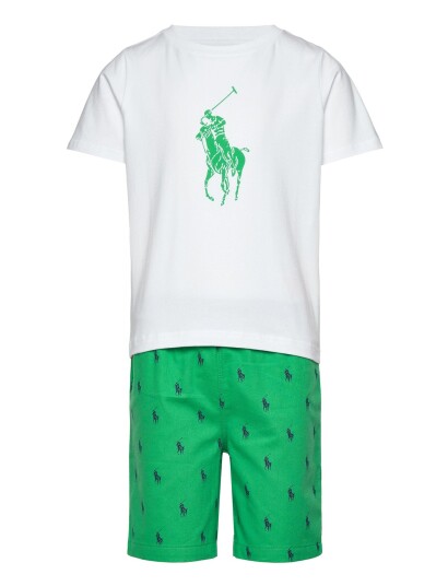 Ralph Lauren Kids Rlb Ss Tee And Short Set Ctn Green 104