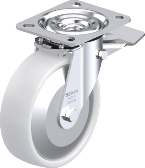 Blickle 97014 L-Po 125R-St-Fa Styrehjul Med Brems, Hjuldiameter 125 Mm, Bæreevne (Maks.) 250 Kg, 1 Stk