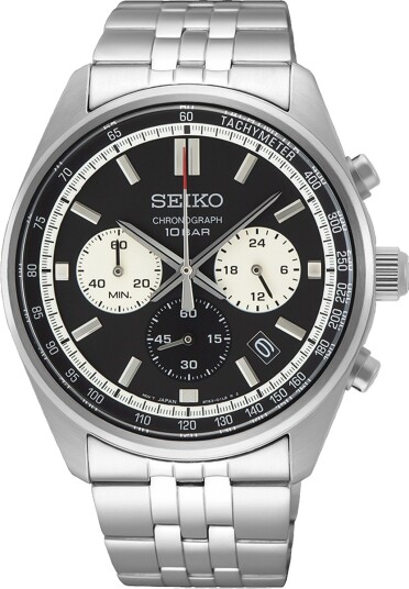 Seiko, Basic herreklokke med stållenke og kronograf Seiko, Basic herreklokke med stållenke og kronograf