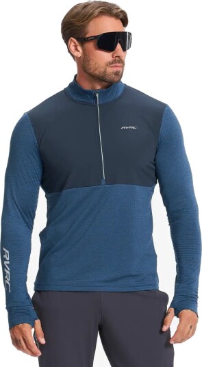 RevolutionRace Herre > Overdeler > Langermede skjorter Discipline Thermo Half zip Top Herre Insignia Blue/Deep Navy Størrelse:XS