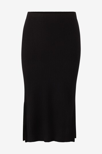 pieceSkjørt pcCrista HW Midi Knit Skirt   Svart
