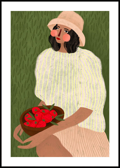 Woman with Strawberries Plakat Plakat / 50x70cm