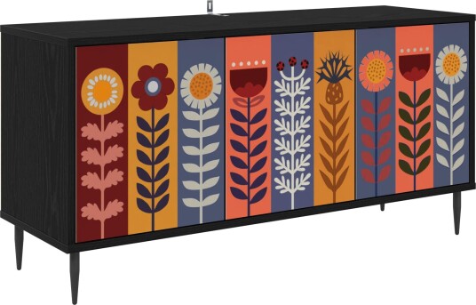 vidaXL TV skap ESSEN 102 x 33 x 51 cm Svart eik Konstruert tre