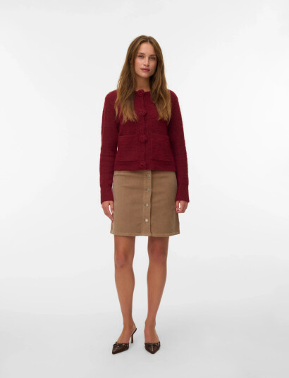 Vero Moda Vmetta Hr Short Cord Skater Skirt Noos - Beige - M