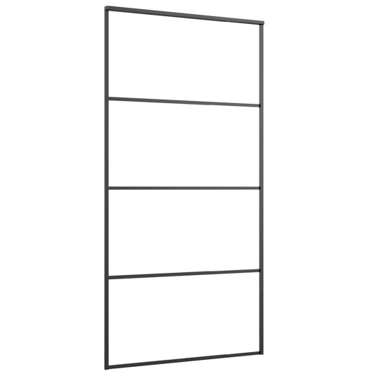 vidaXL Skyvedør med monteringssett svart 102,5x205 cm ESG-glass