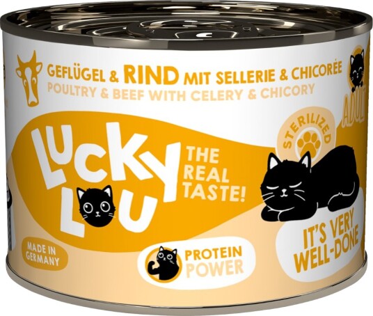 Lucky Lou Våtfôr Voksen Sterilisert Fjørfe Og Storfekjøtt 24 X 200 G