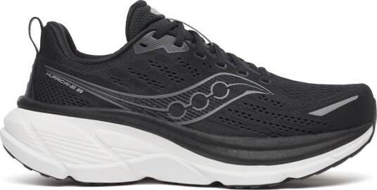 Saucony Mens Hurricane 25 Wide Black/white 9.5" Saucony Mens Hurricane 25 Wide Black/white 9.5"
