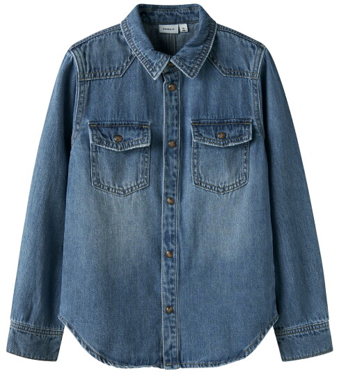 Name It Nkmkim Oz Dnm Ls Shirt 6677 Oz T Blue 140
