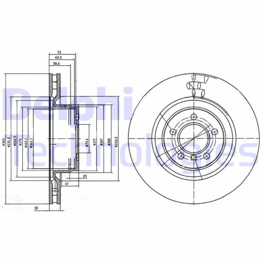 Bremseskive DELPHI BG9009C Bremseskive DELPHI BG9009C