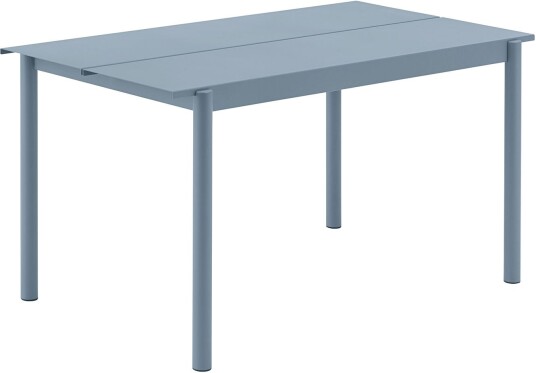 Muuto - Linear Steel Table 140 Cm Pale Blue - Utendørs Spisebord - Thomas Bentzen - Blå - Metall Muuto - Linear Steel Table 140 Cm Pale Blue - Utendørs Spisebord - Thomas Bentzen - Blå - Metall