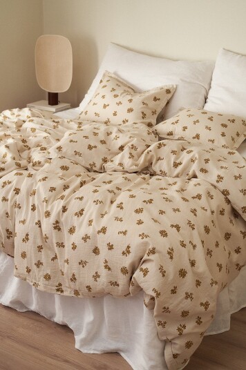 Ellos Home Sengesett Candela Bunch i musselin Beige
