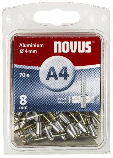 Novus aluminiumsnagler A4/8 NOVUS [70 stk.]