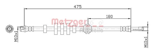 Bremseslange METZGER 4110447 Bremseslange METZGER 4110447