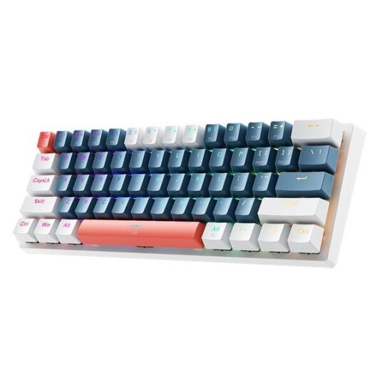 Machenike K500-B61 Kablet Mekanisk Tastatur med Bakgrunnsbelysning og Brun Bryter - Blå og Hvit Machenike K500-B61 Kablet Mekanisk Tastatur med Bakgrunnsbelysning og Brun Bryter - Blå og Hvit