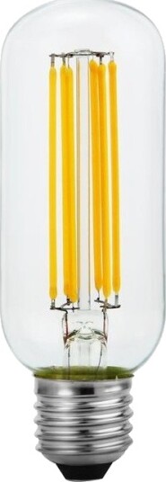 Spl E27 6,5W dimbar LED filament rørpære 13cm 2500K klart glass 600lm Dimbar : Dimbar Kulør : Ekstra varm