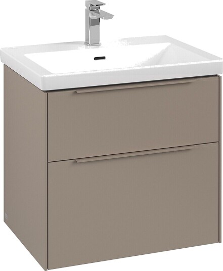 Villeroy & Boch  Subway 3.0 Servantskap m/2 skuffer 622x576x478 mm Taupe Matt