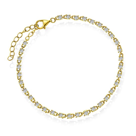 Pan Jewelry Zela armbånd i 925 forgylt sølv med zirkonia