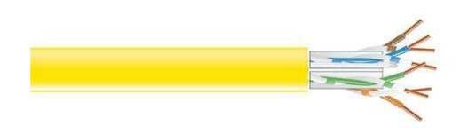 BLACK BOX CAT6A SOLID PLENUM 1000' YELLOW Factory Sealed