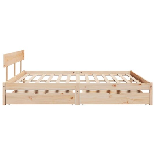 Sengeramme med madrass 200x200 cm heltre furu 8721102939112