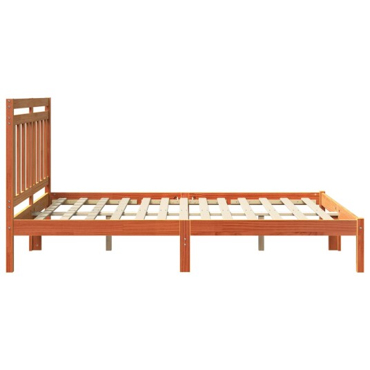  Sengestamme med hodegjerde Vokset Brun 150 x 200 cm Massiv furu