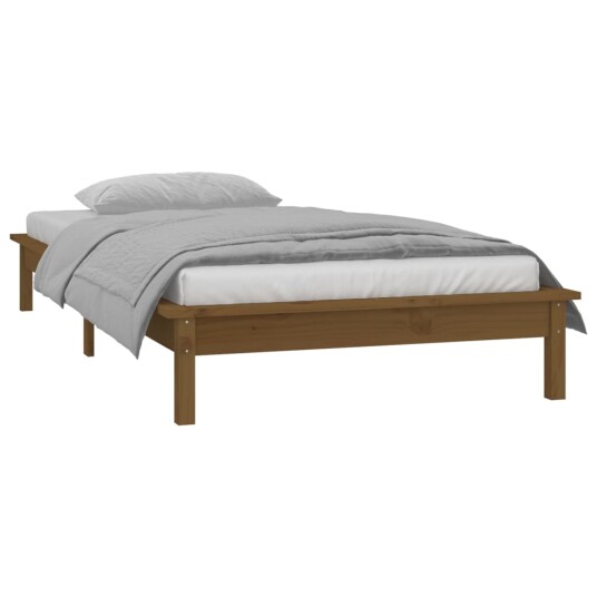 vidaXL Sengeramme LED honningbrun 75x190cm 2FT6 liten enkel heltre
