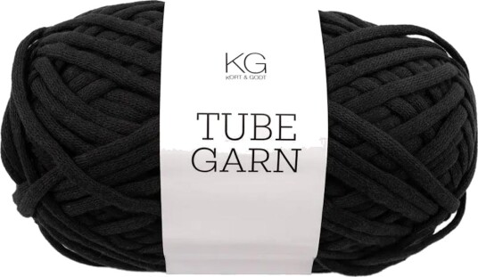 Kort og Godt Tubegarn 4mm Sort 0095, 100g