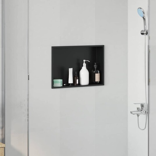 Dusjniche Svart 45 x 30 x 9,5 cm Rustfritt Stål