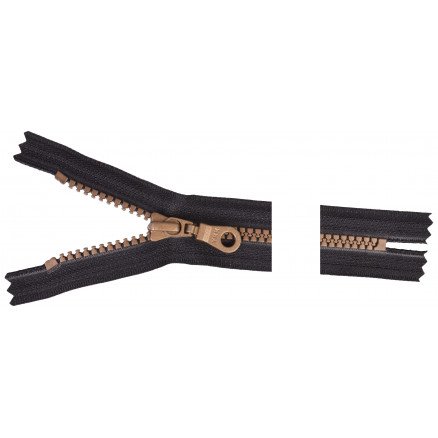YKK Glidelås Vislon 20cm 6mm Antikk Messing